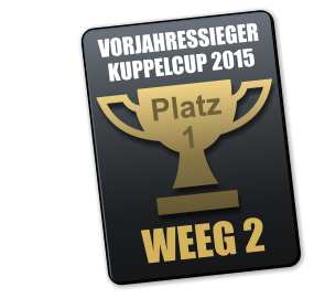 Platz 1 VORJAHRESSIEGER KUPPELCUP 2015                    WEEG 2
